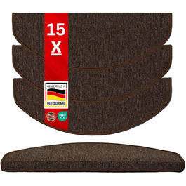 Casa Pura London Stair Treads - Non-Slip Indoor Stair Mats - 15-Piece Set or Individual - Dark Brown