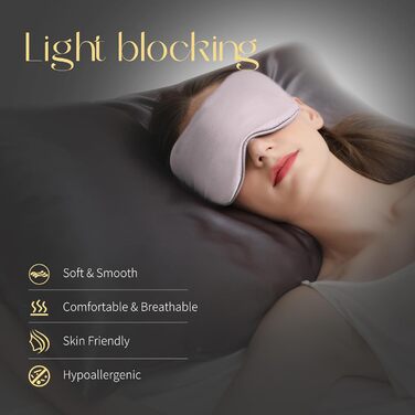Маска для сну ZIMASILK з 100% чистої шовкової нитки малини, 22 Momme, синього кольору (Marineblau)
