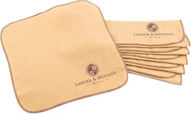 Langer & Messmer Polishing Cloths for Smooth Leather made of 100% Cotton in a Practical Set - The shoe cloth for professional shoe care ( | Beige) (6-piece set, Beige)