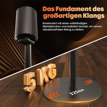 Регульовані підставки для акустики Sonos Era 100 та Era 300, 74-99 см, чорні, 5 кг