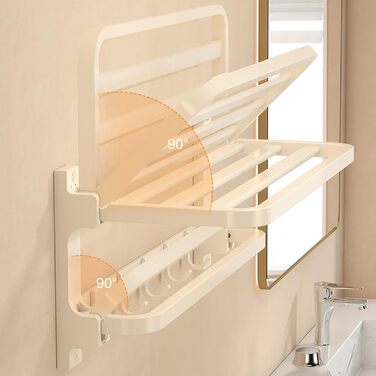 Тримач для рушників без свердління, матовий, самоклеючий, з 5 гачками, 58 см, алюміній (білий)