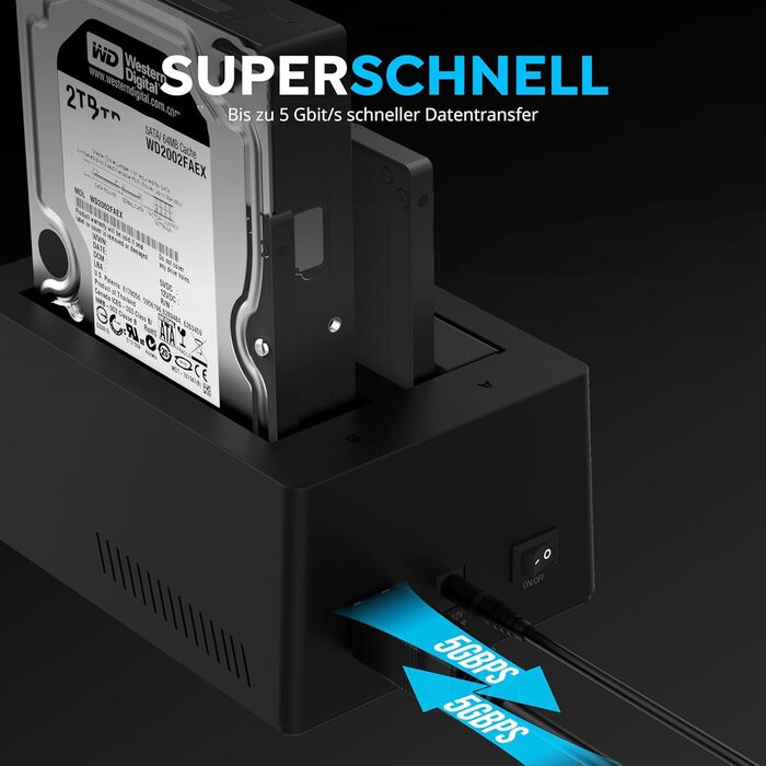 SABRENT Док-станція для жорстких дисків 2 відсіки USB A - 2.5/3.5