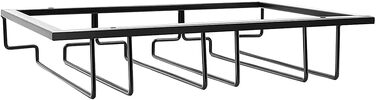 Тримач для келихів під навісну шафу, підвісна полиця для винних келихів на 3 ряди, чорна підставка для барного посуду та кухні