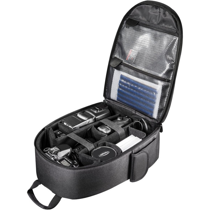 Рюкзак для камери Mantona Azurit чорний для DSLR/DSLM, до 5 об'єктивів, зі штативом, 35x26x11 см
