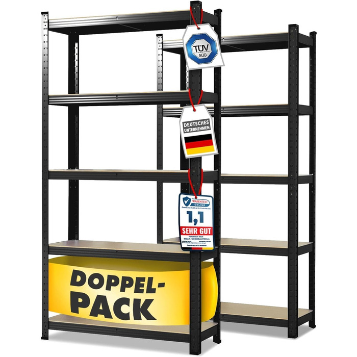 KARAT Heavy-Duty Shelving Unit, 2-Piece Set