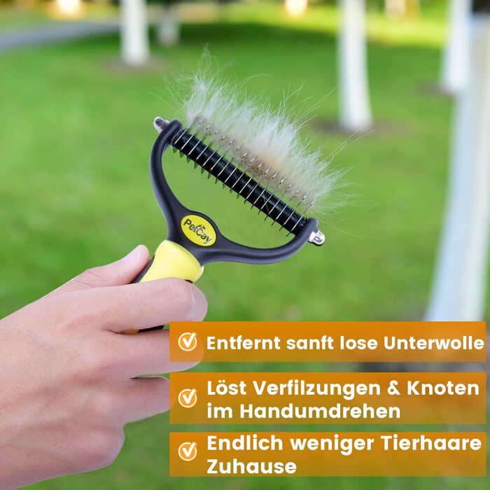 Щітка для вичісування підшерстка собак та котів середньої та довгої шерсті - щітка проти ковтунів та підшерстка