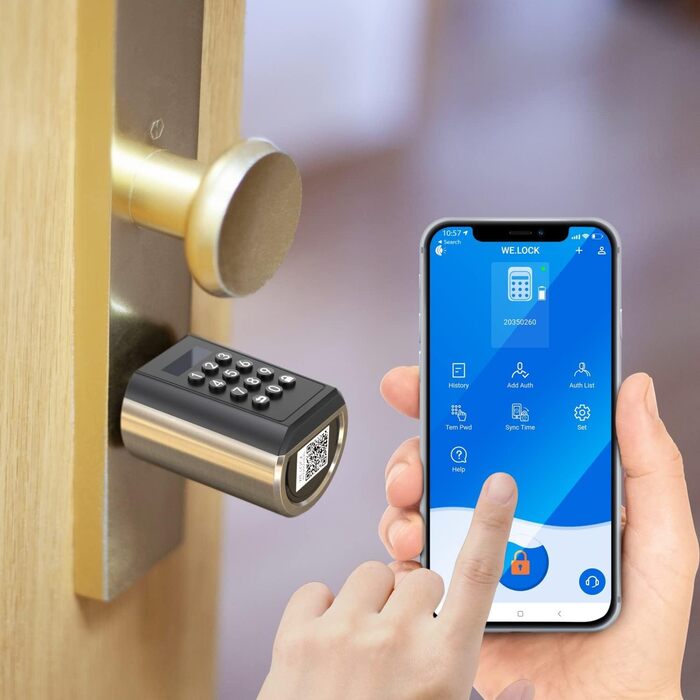 Електронний дверний циліндр WELOCK PCB41 з кодовим замком, RFID-карткою, Wi-Fi, APP-керуванням, для дверей 50-100 мм, IP65, легкий монтаж