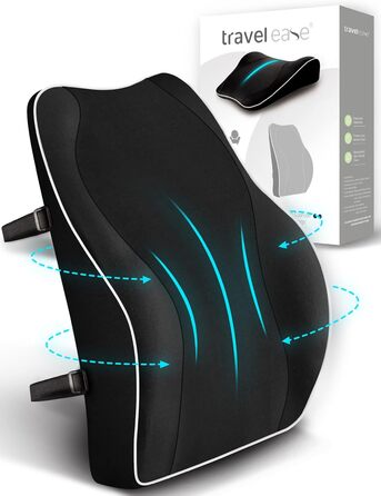 Подушка для спини Ergonomisches RückenKissen Travel Ease з Memory Foam - для офісного та комп'ютерного крісла, чорна