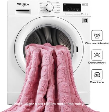 Водонепроникний плед для собак Luciphia, великий (65x57 дюймів), м'який, пухнастий, з Sherpa-fleece, для захисту ліжка/дивану, рожевий