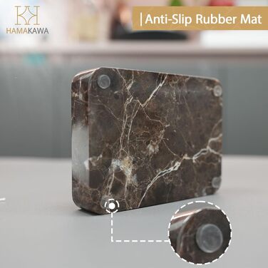 Миска для мила Naturmarmor, темно-коричнева, прямокутна, 12x9 см. Тримач для мила з вапняку, для ванної кімнати та кухні