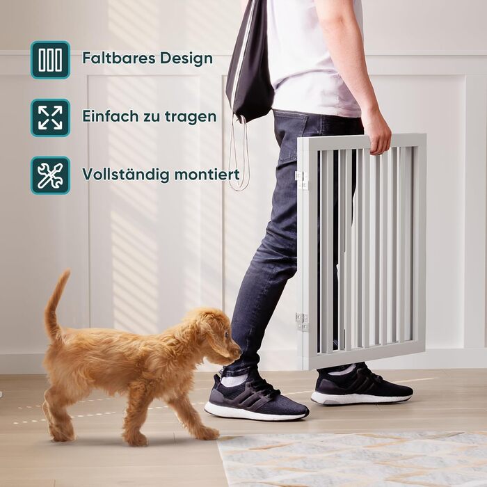 Бамбукове захисне гiтер для дитини та тварин Semiocthome, 2 секції, 90 см, бiлий