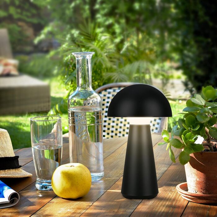 LED настільна лампа BRILONER бездротова з торшером, диммування, тепле світло, 28x16 см, чорний колір