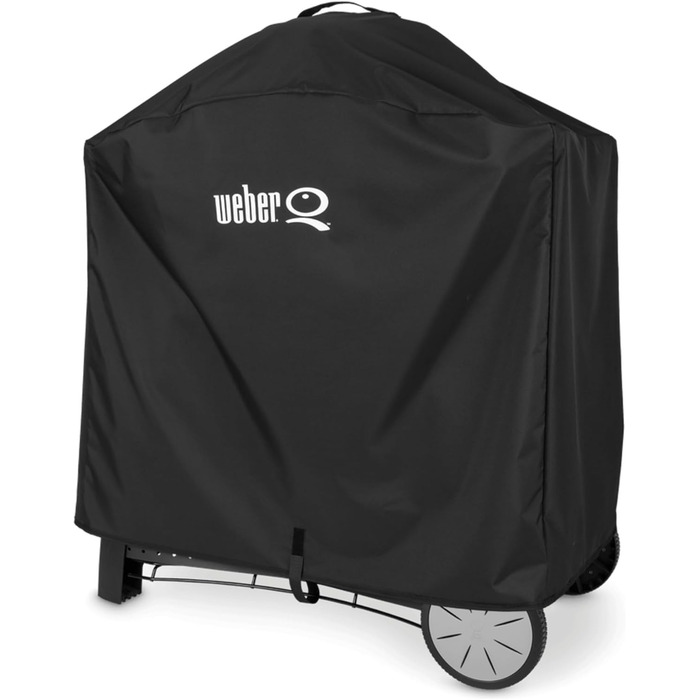 Чохол для гриля Weber Premium Q1000/2000 на підставці або візку, водонепроникний, захист від УФ та вологи, з липучками, чорний