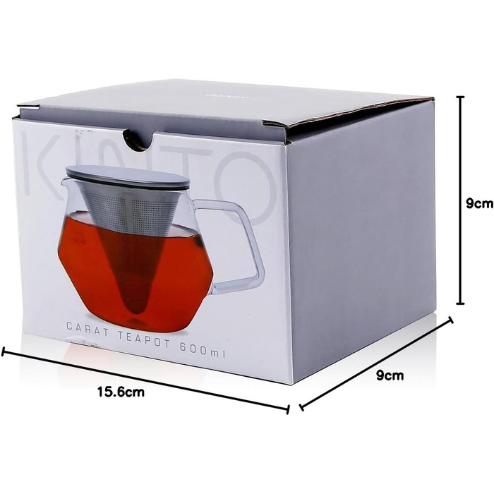 Kinto Unitea One Touch Teapot made of Stainless Steel, heat-resistant Glass Teapot with Stainless Steel Infuser in Lid (Japan Import) (600ml, Silver)
