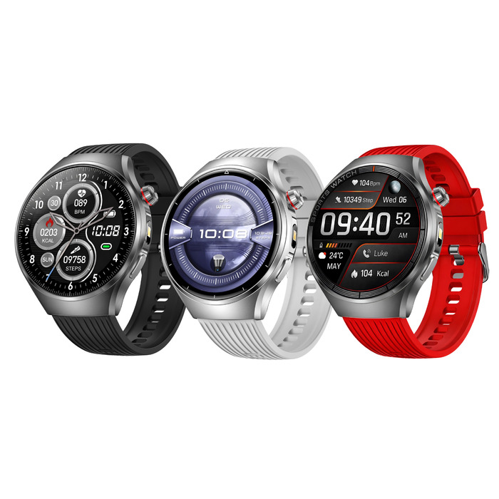 Смарт-годинник Lazird Zegarek з AMOLED-дисплеєм, вимірюванням тиску та рівня глюкози, чорний