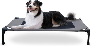 K&H Pet Products Elevated Outdoor Dog Bed, Breathable, Cooling, Elevated Cot Bed, Hammock for Large Dogs, Washable Mesh Cover, Elevated Metal Frame, Foldable
