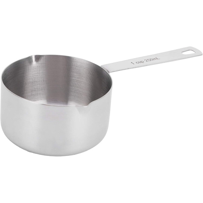 FBHappiness Stainless Steel 304 Measuring Cup, Metal Measuring Spoons, Baking Measuring Spoons with Scale, Cake Measuring Spoons for Kitchen, Household Scale (Size: 1/3 Cup 80 ml) (1 Cup 250 ml)