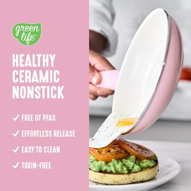 Набір кухонного посуду GreenLife Soft Grip 8 предметів (керамічне покриття, антипригарне, рожевий)