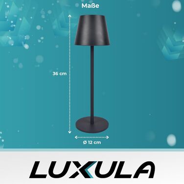 Світлодіодний настільний світильник LUXULA з димером, акумулятором та сенсорним керуванням - 3 кольори світла CCT - Бездротовий, для дому та вулиці, IP44, USB - Набір 2 шт.