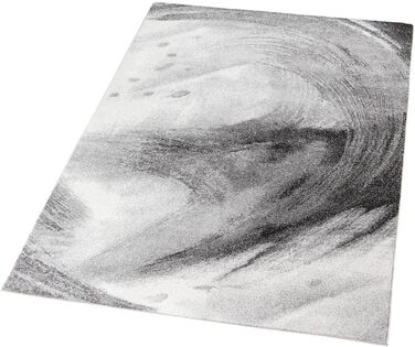 Килимок Kurzflor з коротким ворсом для вітальні, спальні та дитячої кімнати. Сучасний дизайнерський килимок TC-Fashion 6114 в сірому кольорі (Circle Grau, 140x200 см)