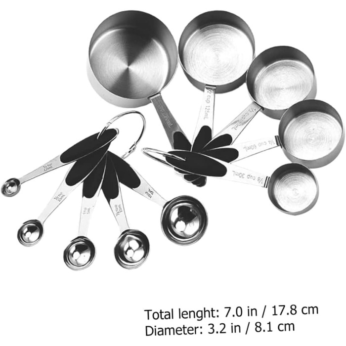 FBHappiness 1 Set Measuring Cup Tool, Stainless Steel Kitchen Cooking Spoon, Seasoning Spoon, Stainless Steel Flour, Practical Ingredient Spoon, Measures, Weight, Metal Dry Scoop