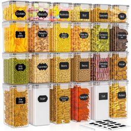 24 герметичні контейнери для зберігання продуктів з кришкою, BPA-free, об'єм 33.6L