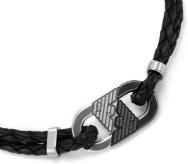 Чоловічий браслет Emporio Armani з нержавіючої сталі або шкіри з застібкою-ланцюгом (колір: кобальт)