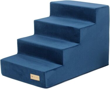 Сходинка для собак Velinda з 4 сходинками, також підходить для котів. Допомога у входженні для домашніх тварин. Матеріал: пінопласт. Колір: темно-синій