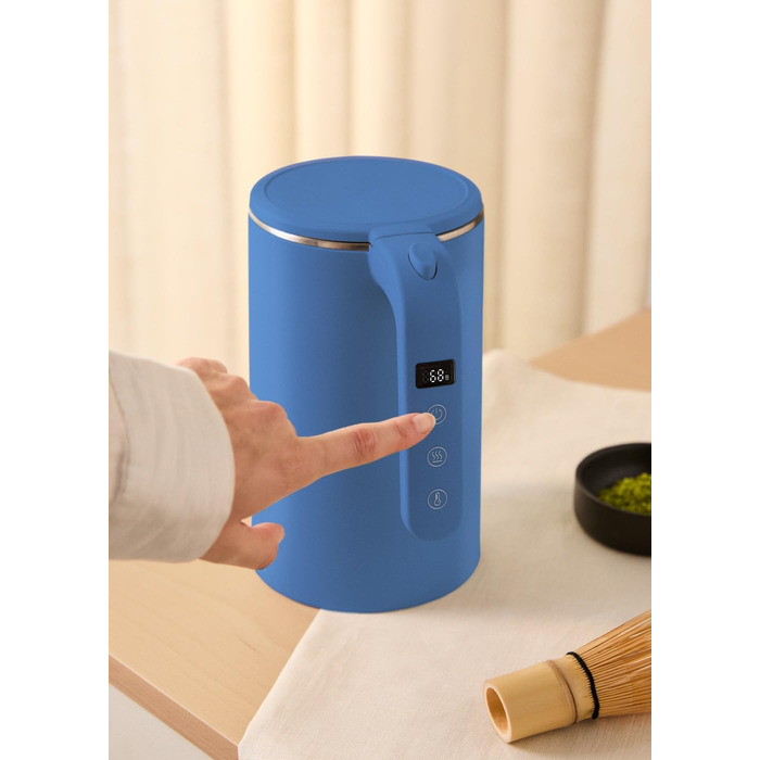 Електричний чайник CREATE STUDIO PRO 1 л з регулюванням температури, підігрівом, кабелем та автовимкненням (Кобальтовий)