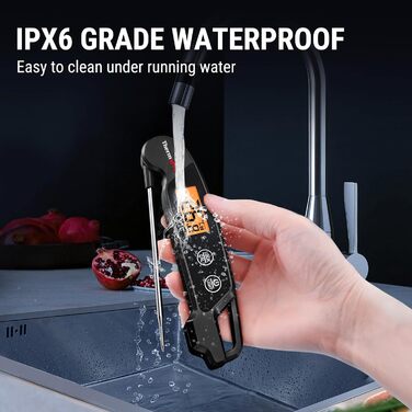 Термометр для м'яса ThermoPro TP03H: точний термометр-щуп для гриля та приготування їжі (IPX6, вологостійкий)