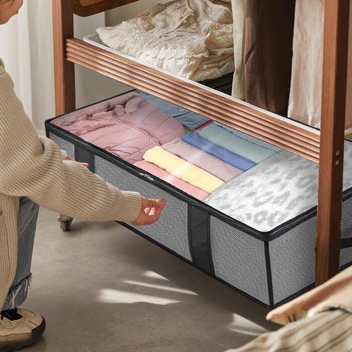 Коробки для зберігання під ліжком 90л (2 шт) - органайзери для постільних речей, одягу, ковдр