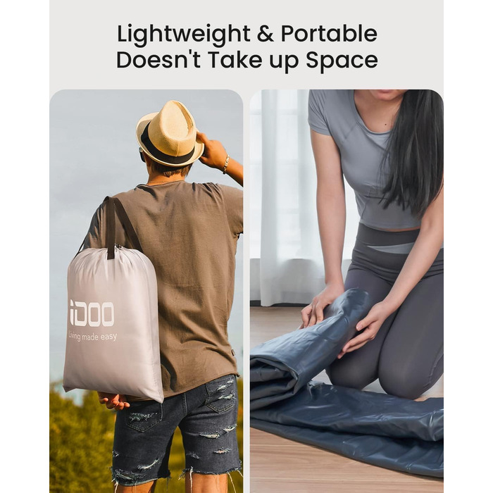 Надувний матрац iDOO з електричною помпою, самонадувний, 137x193x46 см, для дому та кемпінгу