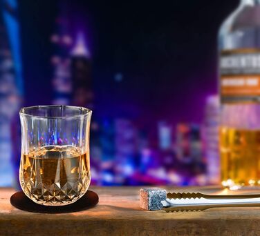 Набір для віскі GOLDGE: 2 келихи, пінцети, підставки, охолоджуючі камені