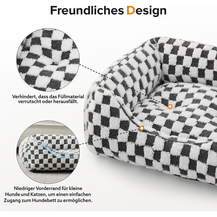 FURTIME Dog Bed - Large Dogs, Non-Slip Dog Beds, Washable Dog Basket, Anti-Anxiety Plush Dog Bed, Suitable for Large Labrador Retrievers, German Shepherds, 89×63×23 cm