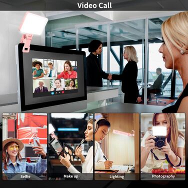 LED-відеолампа Newmowa NMW-80AI для селфі, TikTok, макіяжу та відеоконференцій (рожева)