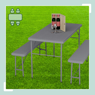 Relaxdays 3-piece folding beer garden set