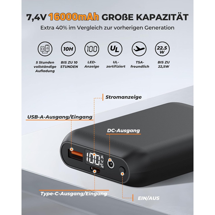 Електрична гріюча жилетка Topdot для чоловіків з Powerbank 7.4V 16000mAh, 8 нагрівальних зон, 3 температурні режими, для активного відпочинку, катання на лижах та риболовлі