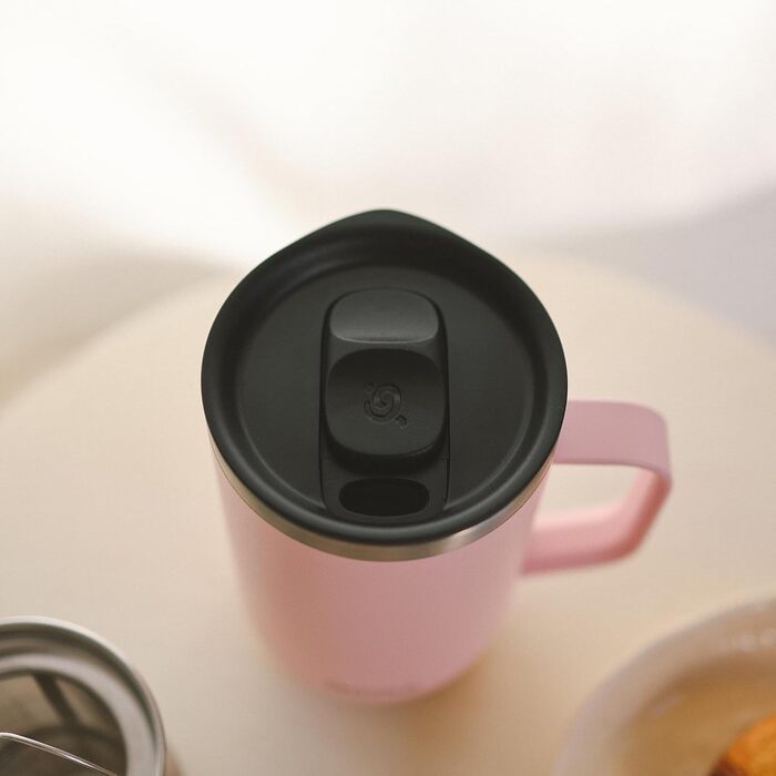Qwetch Stainless Steel Insulated Tumbler - 12oz - Hot & Cold - Leakproof - Reusable Coffee & Tea Cup with Handle