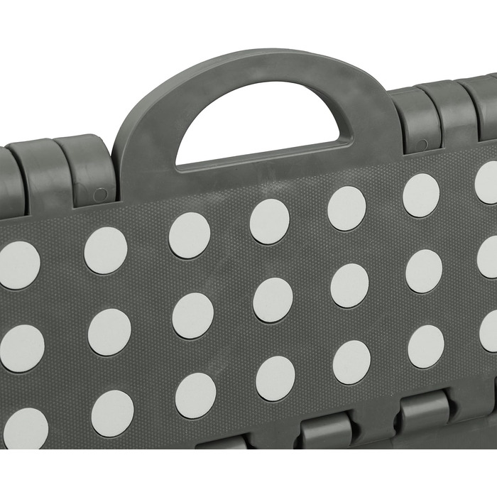 Складний табурет Relaxdays: кемпінговий, дитячий, до 150 кг, пластик, сірий/білий