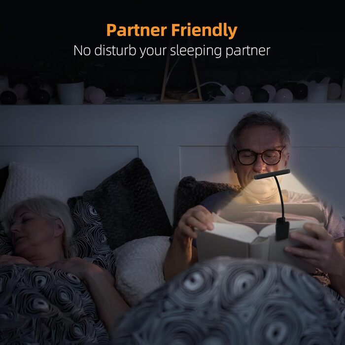 LED лампа для читання iFalarila з кріпленням на книгу, USB-C, 3 кольори, 10 рівнів яскравості, гнусий