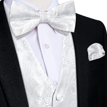 Костюмний комплект для чоловіків DiBanGu: 7-елементний набір, краватка, кравецькі шпильки, реверс-голка, підходить для ділових зустрічей (M, білий/ошатний сад)