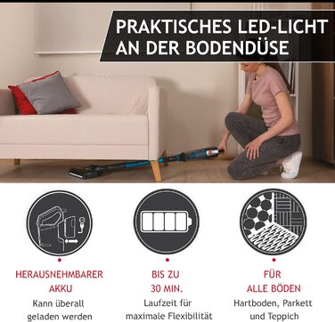 Бездротовий пилосос Hoover H-Free 500 Pets: потужний, без мішка, для видалення шерсті тварин, LED, паркування, 30 хв роботи