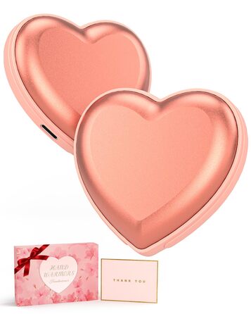 Електричні грілки для рук - 2 шт, серцеподібні, 5200mAh - ідеальні для жінок, подарунок, для активного відпочинку, полювання, кемпінгу