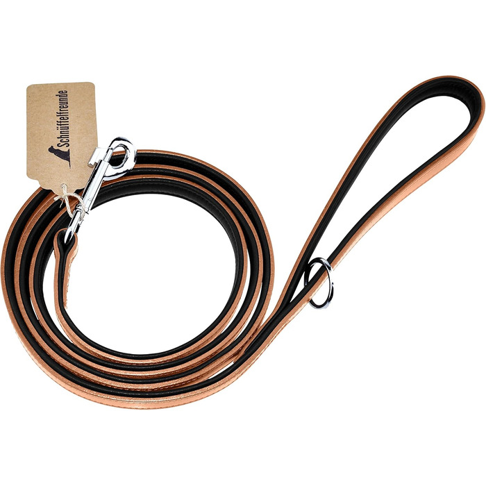 Leather Dog Leash - Training Leash - Leather Leash for Dog - Leash 3-Way Adjustable, for all Dogs (180cm, Beige)