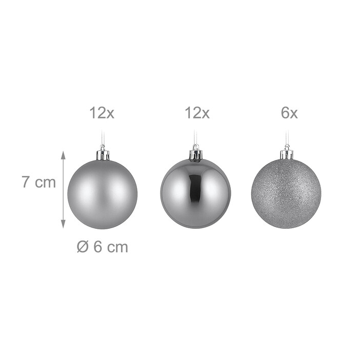 Relaxdays Set of 30 Christmas Baubles