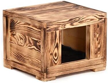 Вогняна печера Woody для котів та маленьких собак з натурального дерева