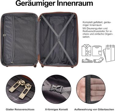 Набір валіз Merax (3 шт) з ABS-пластику, L-XL, з TSA-замком, розширюваний, з культурою та сумкою для подорожей (зелений)