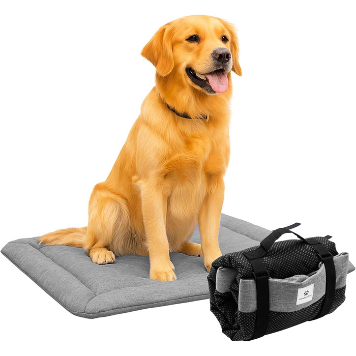 Килимок для собак Wanderpfote, 75 x 50 см – ортопедичний, водонепроникний, для подорожей та авто – сірий (розмір M)