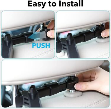 Тримач для планшета в авто, регульований, для iPad/iPhone/Samsung Galaxy/Kindle Fire/Nintendo Switch, 4.4-11 дюймів, Чорний/Червоний