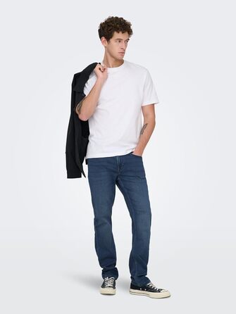 Джинси чоловічі Only Sons Slim Onsloom Dark Blue 32W/32L, синій денім